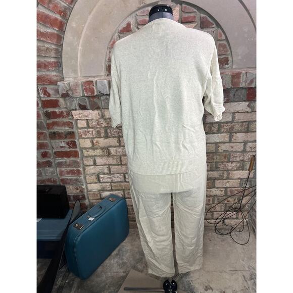 sweater pants set linen blend monochromatic tan - Picture 8 of 16